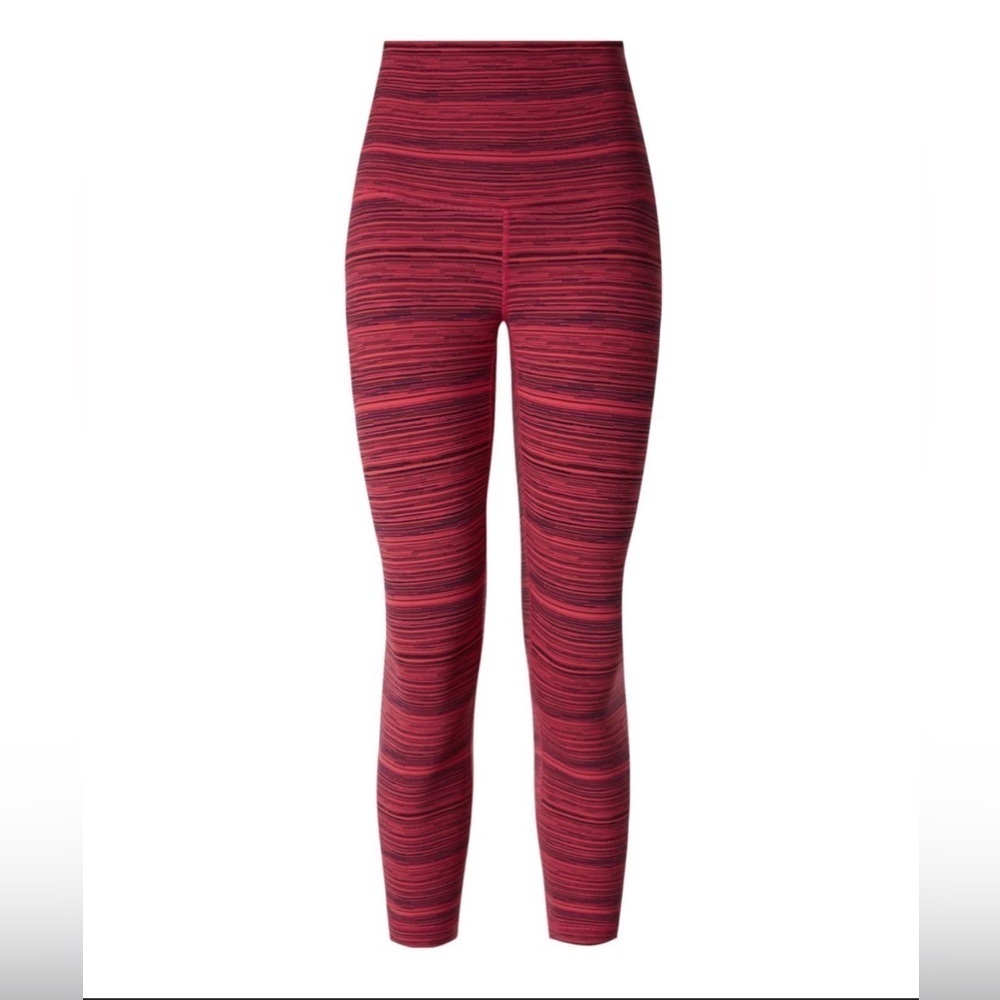 Lululemon Size 4 Wunder Under Crop Leggings Cyber Boom Juice Red Yoga Luon - Picture 16 of 16